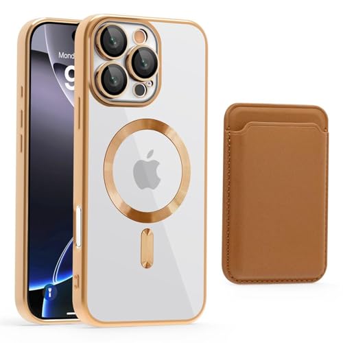 FYYFTYT Luxus-Geldbörse aus Leder mit transparentem Kartenhalter, Handytasche (für iPhone 13/Braun) von FYYFTYT