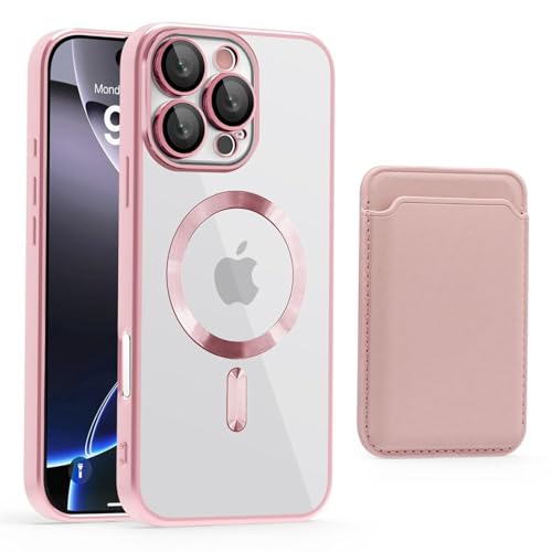 FYYFTYT Luxus-Geldbörse aus Leder mit transparentem Kartenhalter, Handytasche (für iPhone 13/Pink) von FYYFTYT