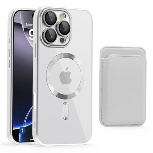 FYYFTYT Luxus-Geldbörse aus Leder mit transparentem Kartenhalter, Handytasche (für iPhone 13 Pro/Grau) von FYYFTYT