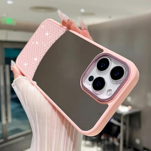FYYFTYT Luxus-Schminkspiegel, Glitzer-Diamanten, Blitz-Strass, stoßfeste Schutzhülle (für iPhone 11/Pink) von FYYFTYT