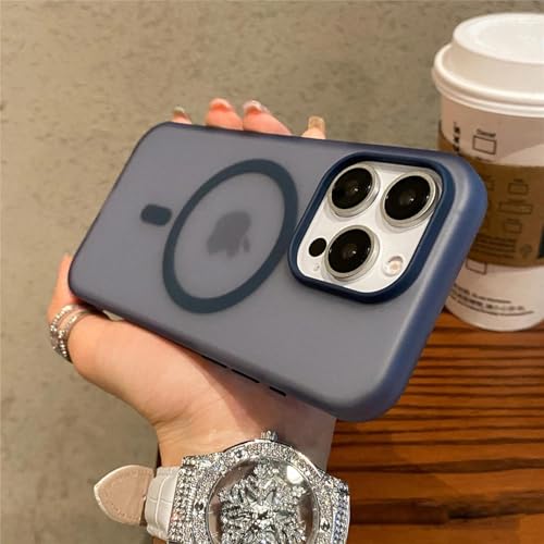 FYYFTYT Matte Candy Magnetic Wireless Charge Transparent Shockproof Hardcover (Für iPhone 13 ProMax/Grau) von FYYFTYT