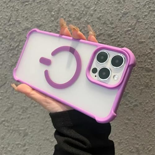 FYYFTYT Mattes, stoßfestes Silikon-Bumper-Cover mit magnetischer Ladefunktion für kabelloses Laden (für iPhone 16 Pro/Lila) von FYYFTYT