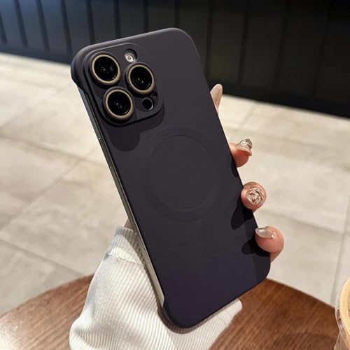 FYYFTYT Rahmenlose, Matte, magnetische, kabellose Ladefunktion, ultradünne, Harte PC-Rückseite (für iPhone 12/Dunkelviolett) von FYYFTYT