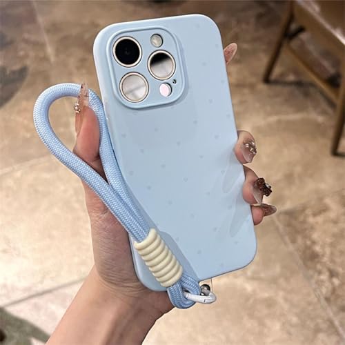 FYYFTYT Weiche Handschlaufe aus flüssigem Silikon, Lanyard-Seil, Kameraschutzhülle (für iPhone 16 Pro/Blau) von FYYFTYT