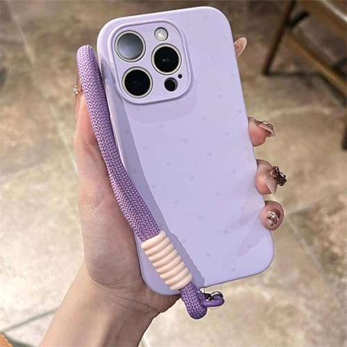 FYYFTYT Weiche Handschlaufe aus flüssigem Silikon, Lanyard-Seil, Kameraschutzhülle (für iPhone 16 Pro Max/Lila) von FYYFTYT