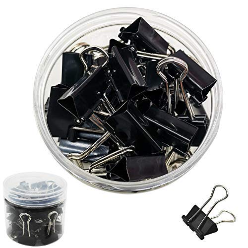 FZGUSYAF Foldback-Klammern 19mm Schwarze Büroklammern - 40 Stück FZGUSYAF Foldback-Klammern 19mm Schwarze Büroklammern - 40 Stück von FZGUSYAF