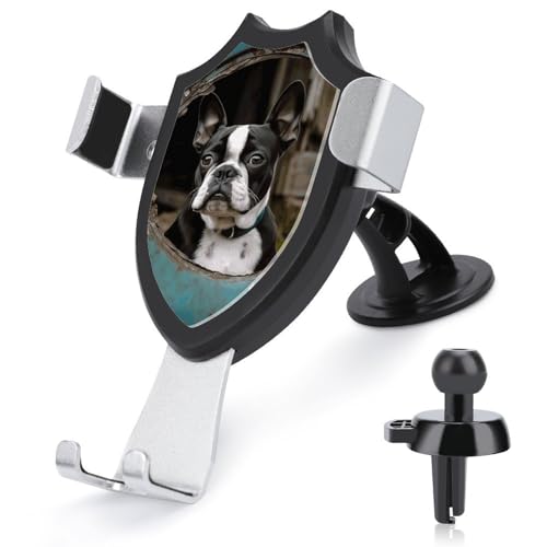 FZMVSQH Boston Terrier Universal-Handyhalterung fürs Auto, verbesserte 3-in-1-Handyhalterung für Smartphone, KFZ-Halterung mit Saugnapf für Armaturenbrett, Windschutzscheibe, Lüftungsschlitz von FZMVSQH