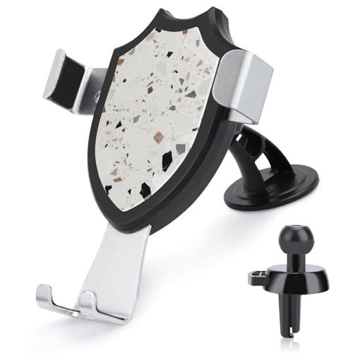 FZMVSQH Terrazzo Universal-Handyhalterung für das Auto, verbesserte 3-in-1-Handyhalterung für Smartphone, mit Saugnapf für Armaturenbrett, Windschutzscheibe, Lüftungsschlitz, Weiß von FZMVSQH
