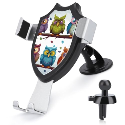 FZMVSQH Universelle KFZ-Handyhalterung mit Eulen, Vögel, verbesserte 3-in-1-Handyhalterung für Smartphone, KFZ-Halterung mit Saugnapf für Armaturenbrett, Windschutzscheibe, Lüftungsschlitz von FZMVSQH