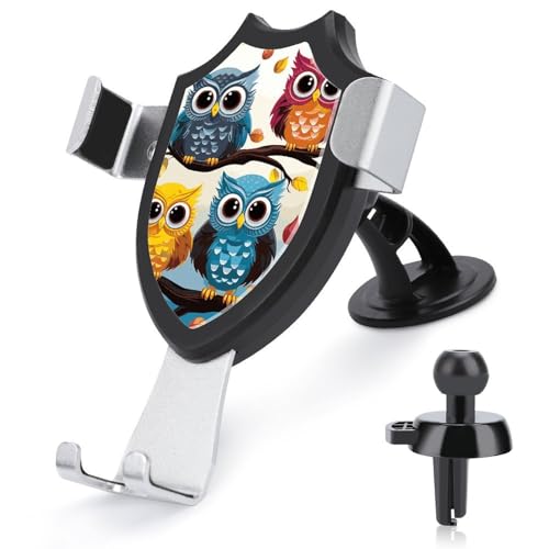 FZMVSQH Universelle KFZ-Handyhalterung mit Eulen auf Baumzweigen, verbesserte 3-in-1-Handyhalterung, Smartphone-Halterung, Handy-Autohalterungen mit Saugnapf für Armaturenbrett, Windschutzscheibe von FZMVSQH