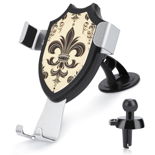 Fleur-de-Lis and Coat Arms Knight Universal-Handyhalterung fürs Auto, verbesserte 3-in-1-Handyhalterung für Smartphone, KFZ-Halterung mit Saugnapf für Armaturenbrett, Windschutzscheibe von FZMVSQH