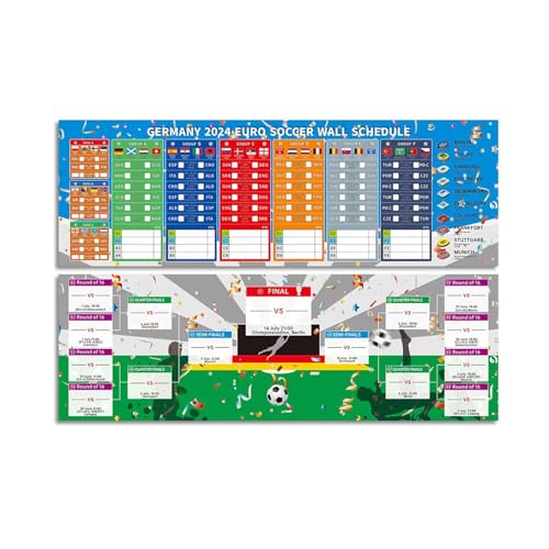 Fussball Em 2024 Spielplan Poster, 2024 European Championship Schedule, Poster Zur Euro Fußballmeisterschaft 2024, Europameisterschaft 2024, Em 2024 Fußball Programm, Fußball Poster (21×63cm) von FZQBEY