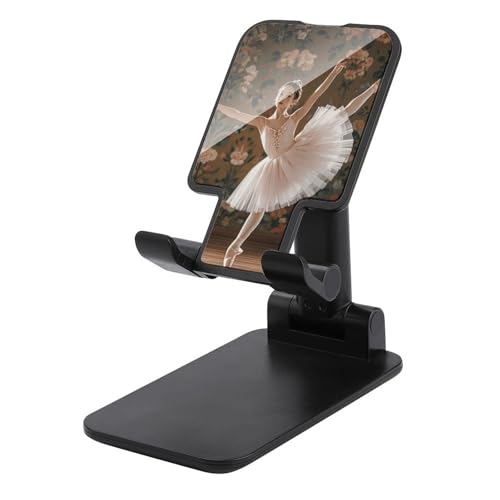 FZQVSGW Handy-Ständer für Schreibtisch, faltbar, verstellbare Drehung, Ballerina, Tanz, Tablet-Ständer, tragbare Handyhalter mit 10,2 - 33 cm (4 - 13 Zoll) Handys und Tablets, Schwarz von FZQVSGW