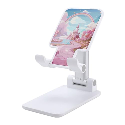 FZQVSGW Handy-Ständer für Schreibtisch, faltbar, verstellbare Drehung, Candy Land, Tablet-Ständer, tragbare Handyhalter mit 10,2 - 33 cm (4 - 13 Zoll) Handys und Tablets, Weiß von FZQVSGW