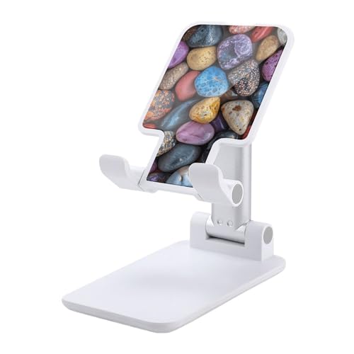 FZQVSGW Handy-Ständer für Schreibtisch, faltbar, verstellbare Drehung, Kieselsteine und Felsen, Tablet-Ständer, tragbare Handyhalter mit 10,2 - 33 cm (4 - 13 Zoll) Handys und Tablets, Weiß von FZQVSGW