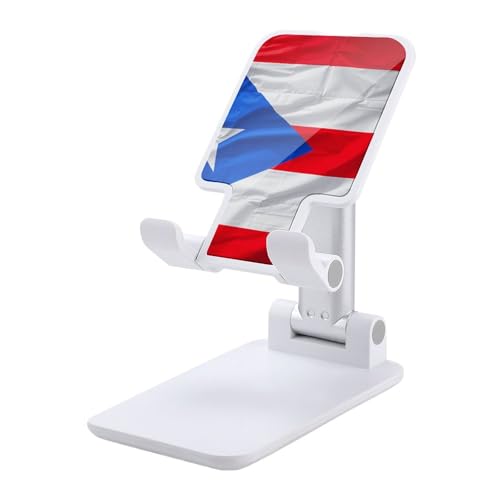FZQVSGW Handy-Ständer für Schreibtisch, faltbar, verstellbare Drehung, Puerto Rico-Flagge, Tablet-Ständer, tragbare Handyhalter mit 10,2 - 33 cm (4 - 13 Zoll) Handys und Tablets, Weiß von FZQVSGW