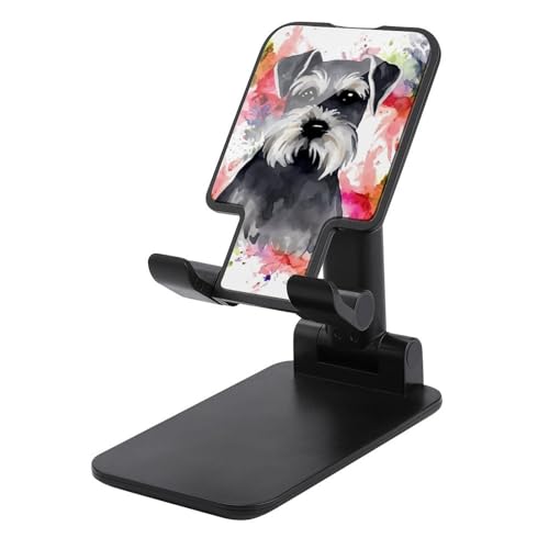FZQVSGW Handy-Ständer für Schreibtisch, faltbar, verstellbare Drehung, Schnauzer, Tablet-Ständer, tragbare Handyhalter mit 10,2 - 33 cm (4 - 13 Zoll) Handys und Tablets, Schwarz von FZQVSGW