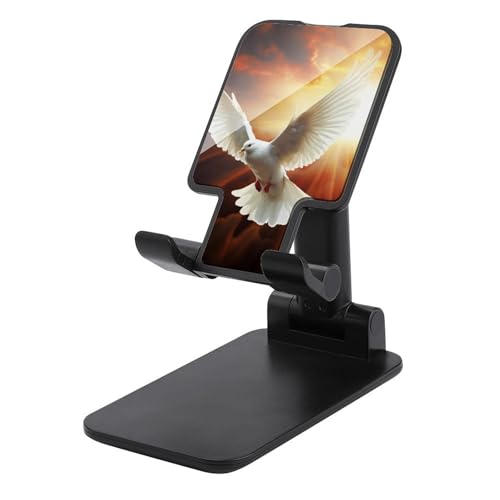 FZQVSGW Handy-Ständer für Schreibtisch, faltbar, verstellbare Drehung, Tauben-Sonnenkunst, Tablet-Ständer, tragbare Handyhalter mit 10,2 - 33 cm (4 - 13 Zoll) Handys und Tablets, Schwarz von FZQVSGW