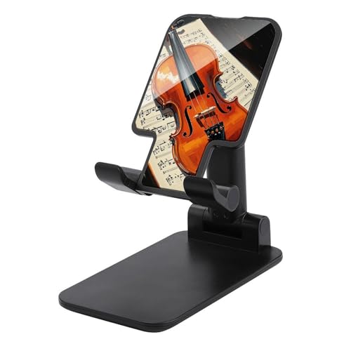 FZQVSGW Handy-Ständer für Schreibtisch, faltbar, verstellbare Drehung, Violine, Noten, Tablet-Ständer, tragbare Handyhalter mit 10,2 - 33 cm (4 - 13 Zoll) Handys und Tablets, Schwarz von FZQVSGW