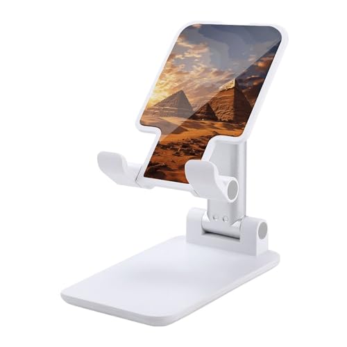 FZQVSGW Handy-Ständer für Schreibtisch, faltbar, verstellbare Drehung, ägyptische Pyramiden, Tablet-Ständer, tragbare Handyhalter mit 10,2 - 33 cm (4 - 13 Zoll) Handys und Tablets, Weiß von FZQVSGW