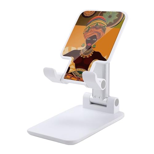 FZQVSGW Handy-Ständer für Schreibtisch, faltbar, verstellbare Drehung, afrikanische Frau, Tablet-Ständer, tragbare Handyhalter mit 10,2 - 33 cm (4 - 13 Zoll) Handys und Tablets, Weiß von FZQVSGW