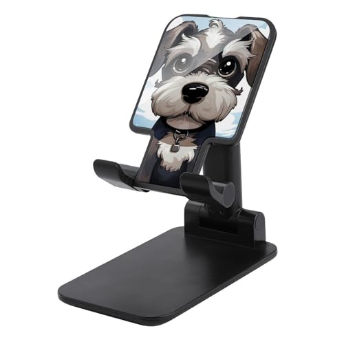 FZQVSGW Handy-Ständer für Schreibtisch, faltbar, verstellbare Drehung, bezaubernder Schnauzer, Tablet-Ständer, tragbare Handyhalter mit 10,2 - 33 cm (4 - 13 Zoll) Handys und Tablets, Schwarz von FZQVSGW