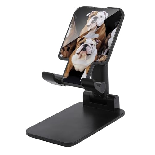 FZQVSGW Handy-Ständer für Schreibtisch, faltbar, verstellbare Drehung, englische Bulldoggen, Tablet-Ständer, tragbare Handyhalter mit 10,2 - 33 cm (4 - 13 Zoll) Handys und Tablets, Schwarz von FZQVSGW