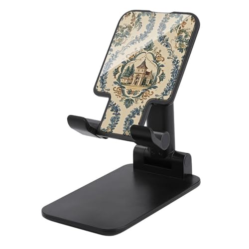 FZQVSGW Handy-Ständer für Schreibtisch, faltbar, verstellbare Drehung, französischer Landhausstil, Tablet-Ständer, tragbare Handyhalter mit 10,2 - 33 cm (4 - 13 Zoll) Handys und Tablets, Schwarz von FZQVSGW