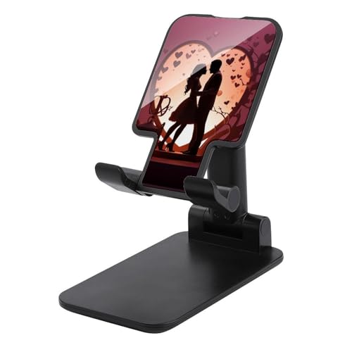 FZQVSGW Handy-Ständer für Schreibtisch, faltbar, verstellbare Drehung, küssende Silhouette, Tablet-Ständer, tragbare Handyhalter mit 10,2 - 33 cm (4 - 13 Zoll) Handys und Tablets, Schwarz von FZQVSGW