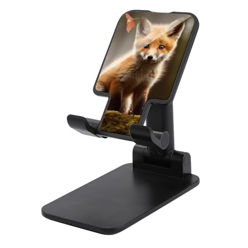 FZQVSGW Handy-Ständer für Schreibtisch, faltbar, verstellbare Drehung, niedlicher Fuchs, Tablet-Ständer, tragbare Handyhalter mit 10,2 - 33 cm (4 - 13 Zoll) Handys und Tablets, Schwarz von FZQVSGW