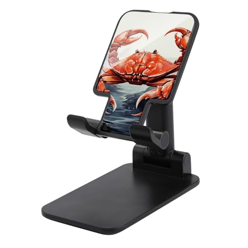 FZQVSGW Handy-Ständer für Schreibtisch, faltbar, verstellbare Drehung, rote Krabbe, Meer, Tablet-Ständer, tragbare Handyhalter mit 10,2 - 33 cm (4 - 13 Zoll) Handys und Tablets, Schwarz von FZQVSGW