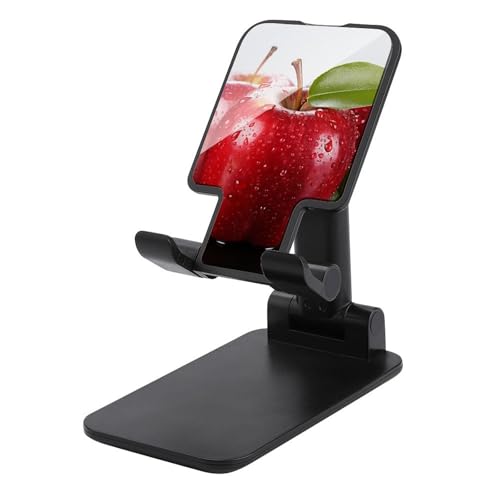 FZQVSGW Handy-Ständer für Schreibtisch, faltbar, verstellbare Drehung, roter Apfel, Obst, Tablet-Ständer, tragbare Handyhalter mit 10,2 - 33 cm (4 - 13 Zoll) Handys und Tablets, Schwarz von FZQVSGW
