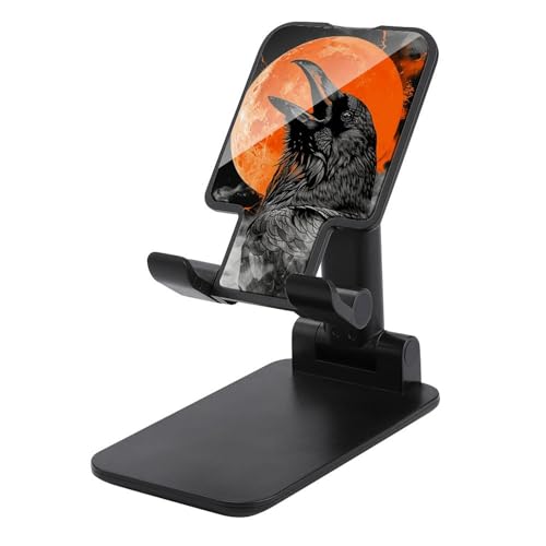 FZQVSGW Handy-Ständer für den Schreibtisch, faltbar, verstellbare Drehung, Krähe öffnet seinen Mund, Tablet-Ständer, tragbare Handyhalter mit 10,2 - 33 cm (4 - 13 Zoll) Handys und Tablets, Schwarz von FZQVSGW