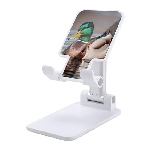 FZQVSGW Handy-Ständer für den Schreibtisch, faltbar, verstellbare Drehung, Stockente, Tablet-Ständer, tragbare Handyhalter mit 10,2-33 cm Handys und Tablets, Weiß von FZQVSGW