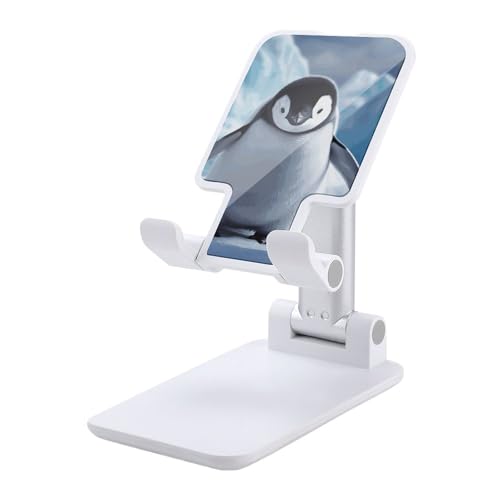 FZQVSGW Handy-Ständer für den Schreibtisch, faltbar, verstellbare Drehung, niedliche Pinguine, Tablet-Ständer, tragbare Handyhalter mit 10,2 - 33 cm (4 - 13 Zoll) Handys und Tablets, Weiß von FZQVSGW