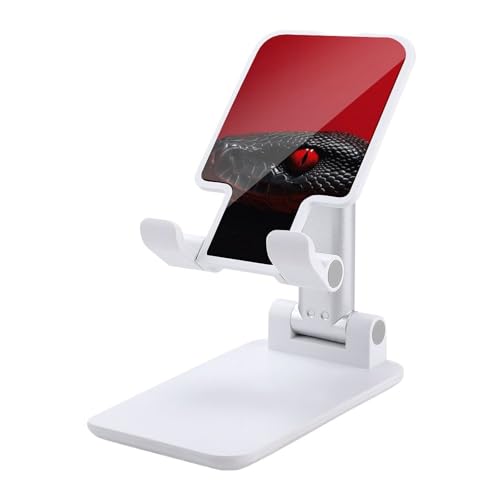FZQVSGW Handy-Ständer für den Schreibtisch, faltbar, verstellbare Drehung, rote Augen, Schlange, Tablet-Ständer, tragbare Handyhalter mit 10,2 - 33 cm (4 - 13 Zoll) Handys und Tablets, Weiß von FZQVSGW