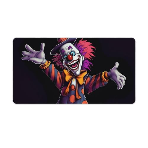 Großes erweitertes Computer-Maus-Mauspad für den Schreibtisch, Gummiunterseite, niedlicher Cartoon-Clown-Tastatur-Pad, rutschfeste Schreibtischunterlage, Laptop-Schreibtischunterlage für Gaming, Büro von FZQVSGW