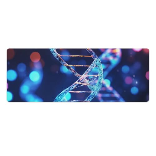 Großes erweitertes Computer-Mauspad für den Schreibtisch, Gummiunterseite, DNA, genetische Helix-Tastaturunterlage, rutschfeste Schreibtischunterlage, Laptop-Schreibtischunterlage für Gaming, Büro von FZQVSGW