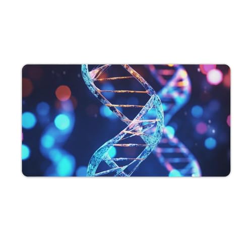 Großes erweitertes Computer-Mauspad für den Schreibtisch, Gummiunterseite, DNA, genetische Helix-Tastaturunterlage, rutschfeste Schreibtischunterlage, Laptop-Schreibtischunterlage für Gaming, Büro von FZQVSGW