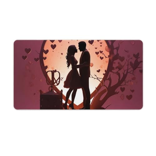 Großes erweitertes Computer-Mauspad für den Schreibtisch, Gummiunterseite, küssende Silhouette, Tastatur-Pad, rutschfeste Schreibtischunterlage, Laptop-Schreibtischunterlage für Gaming, Büro, Arbeit Großes erweitertes Computer-Mauspad für den Schreibtisch, Gummiunterseite, küssende Silhouette, Tastatur-Pad, rutschfeste Schreibtischunterlage, Laptop-Schreibtischunterlage für Gaming, Büro, Arbeit von FZQVSGW
