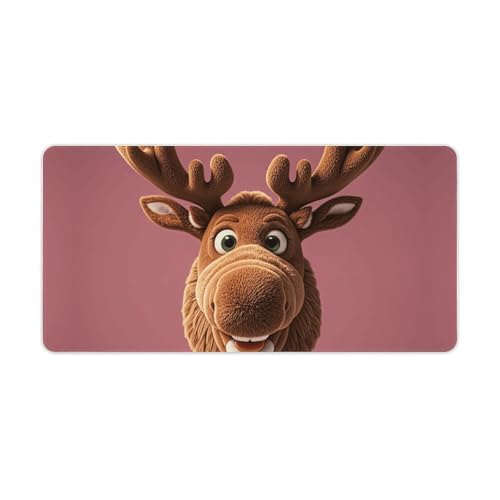 Großes erweitertes Computer-Mauspad für den Schreibtisch, Gummiunterseite, lustige Weihnachts-Elchkopf-Tastaturunterlage, rutschfeste Schreibtischunterlage, Laptop-Schreibtischunterlage für Gaming Großes erweitertes Computer-Mauspad für den Schreibtisch, Gummiunterseite, lustige Weihnachts-Elchkopf-Tastaturunterlage, rutschfeste Schreibtischunterlage, Laptop-Schreibtischunterlage für Gaming von FZQVSGW