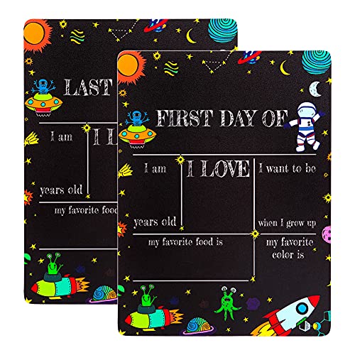 FaCraft Schild mit Aufschrift "First and Last Day of School", 22,9 x 30,5 cm, My First Day of School Kreidetafel, wiederverwendbar, Schulanfang, doppelseitig, für Kinder, Mädchen, Jungen von FaCraft