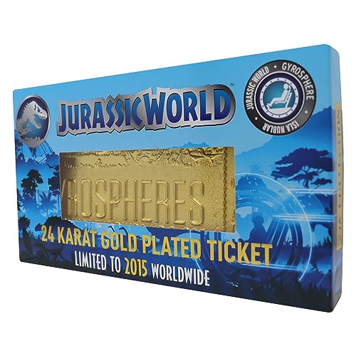 FANATTIK Jurassic World - Gyrosphere - Ticket Plaqué Or Collector 24k von FaNaTtik