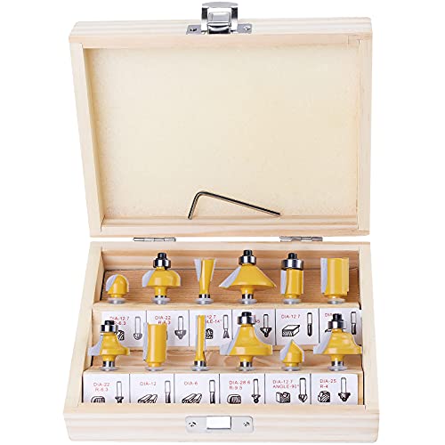 Faankiton 12 Stück Fräser Set, Oberfräsen Set, Fräser für Oberfräse 6.35mm Schaft Fräsersatz Profilfräser für Oberfräse Holzfräser, Nutfräser Profilfräser Oberfräser Set mit Schraubenschlüssel Faankiton 12 Stück Fräser Set, Oberfräsen Set, Fräser für Oberfräse 6.35mm Schaft Fräsersatz Profilfräser für Oberfräse Holzfräser, Nutfräser Profilfräser Oberfräser Set mit Schraubenschlüssel von Faankiton
