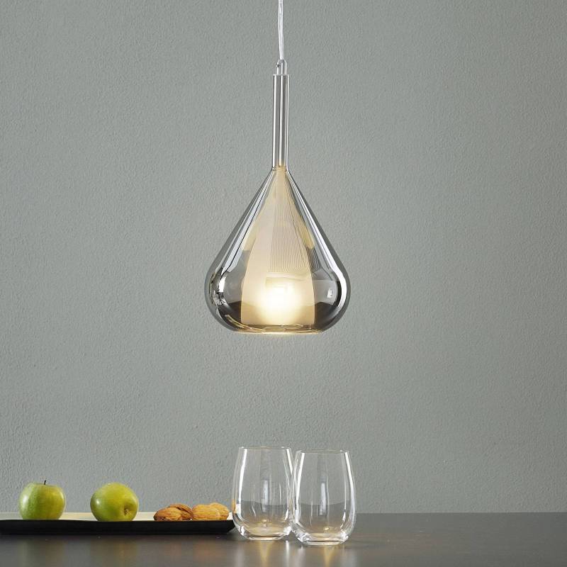 Hängeleuchte Lila, rauchgrau, 1-flammig, Glas von Fabas Luce
