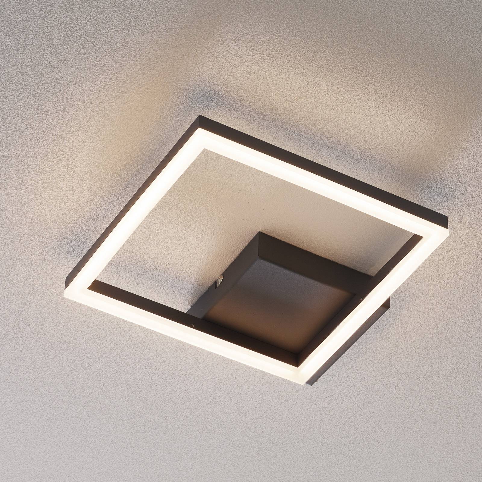 LED-Deckenleuchte Bard, 27x27 cm, anthrazit LED-Deckenleuchte Bard, 27x27 cm, anthrazit von Fabas Luce