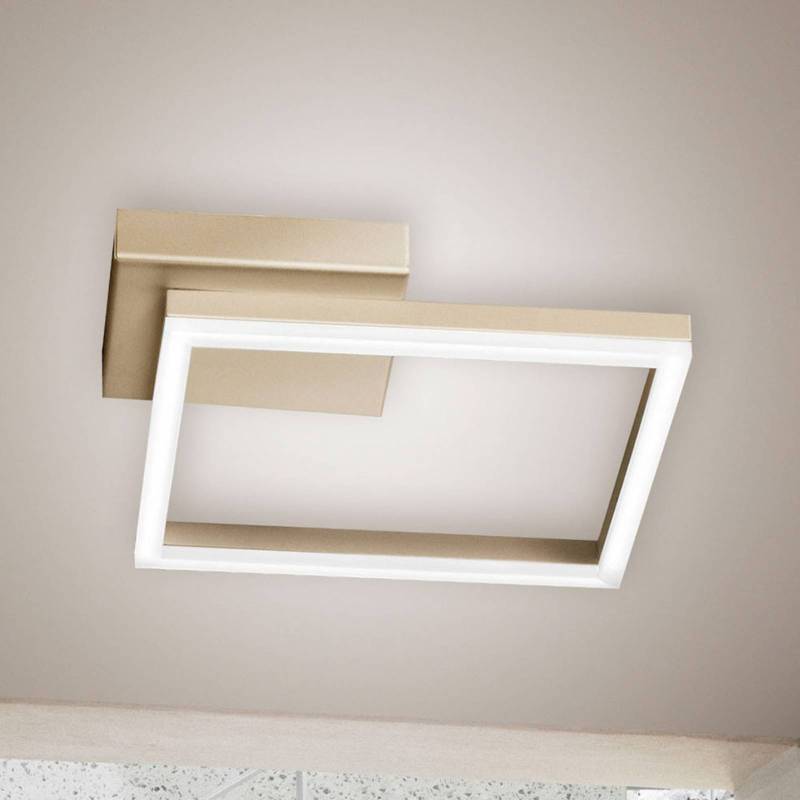 LED-Deckenleuchte Bard, 27x27cm, Mattgold-Finish von Fabas Luce