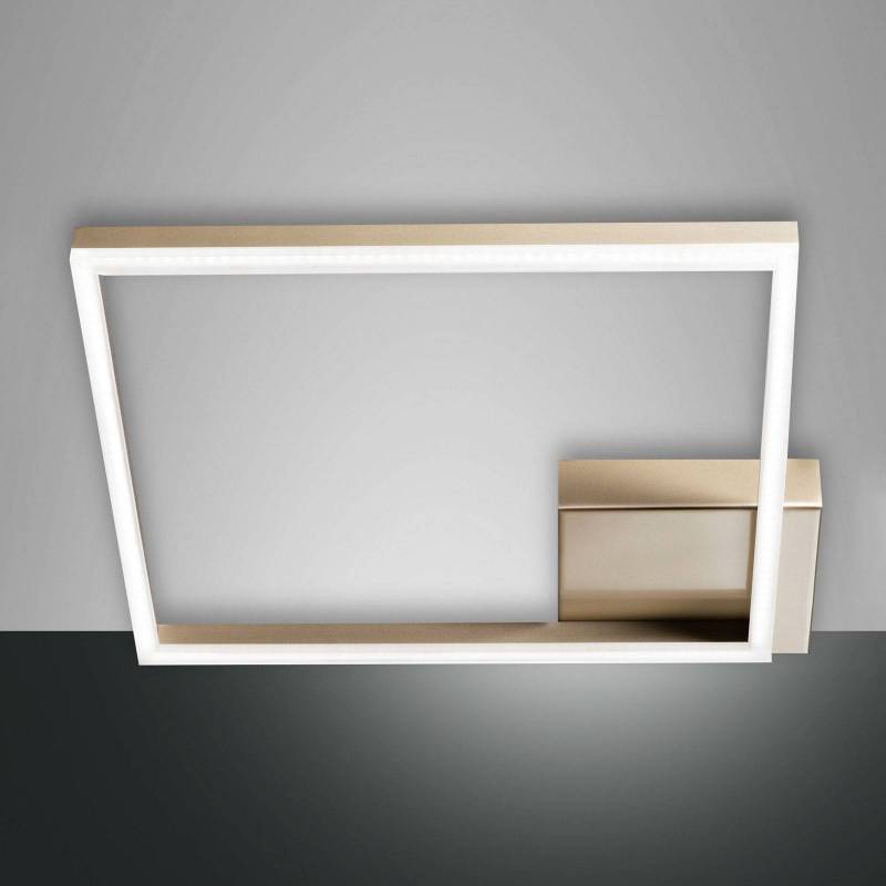 LED-Deckenleuchte Bard, 42x42cm, Mattgold-Finish von Fabas Luce