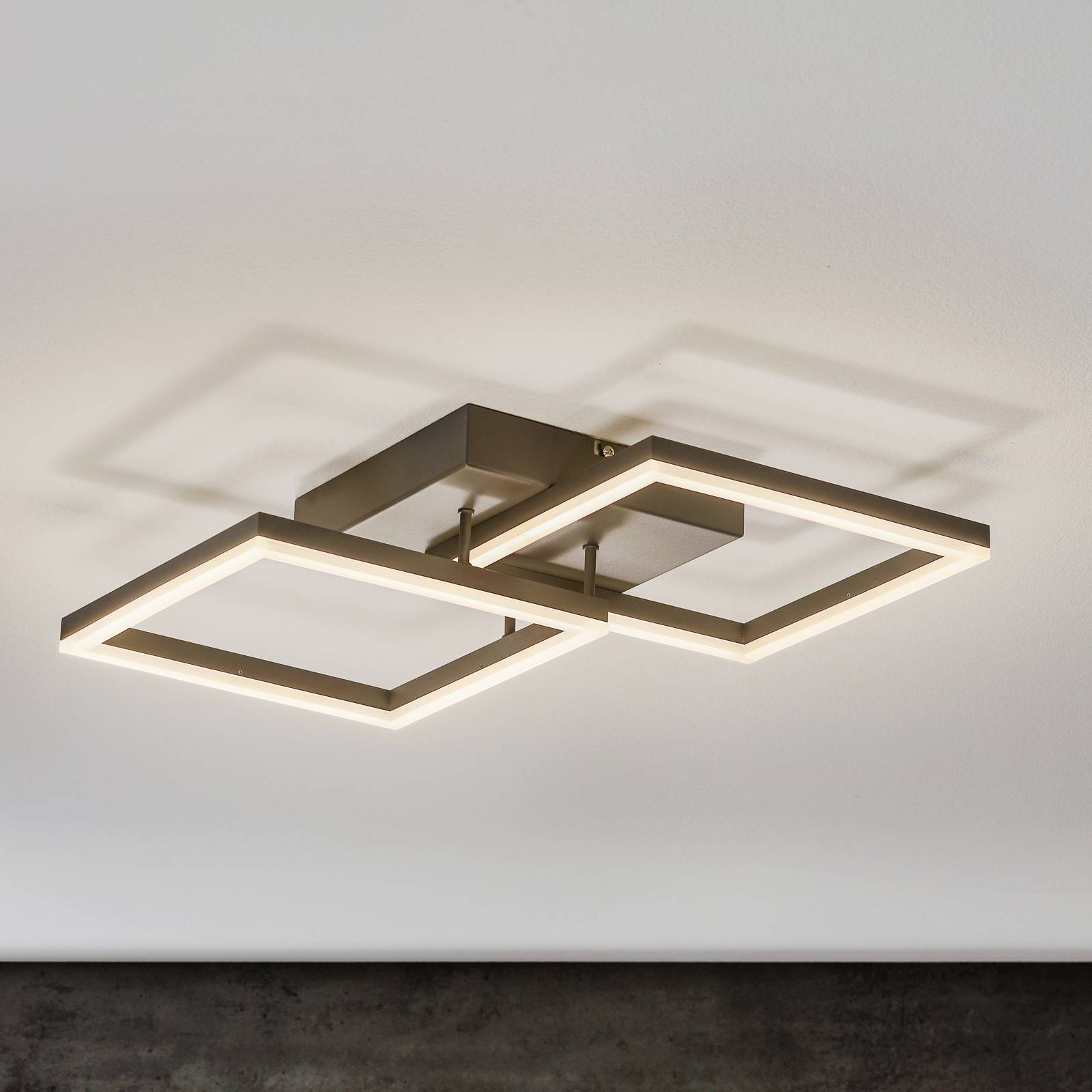 LED-Deckenleuchte Bard 45x45 cm 2fl., anthrazit LED-Deckenleuchte Bard 45x45 cm 2fl., anthrazit von Fabas Luce