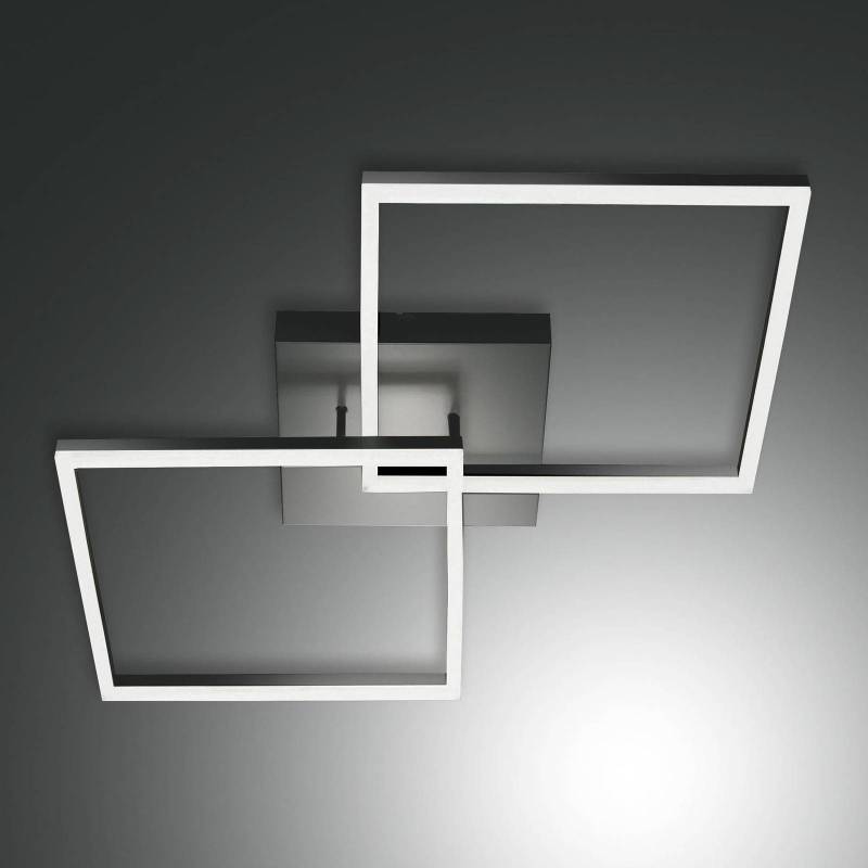 LED-Deckenleuchte Bard 65x65 cm, 2-flg. anthrazit von Fabas Luce